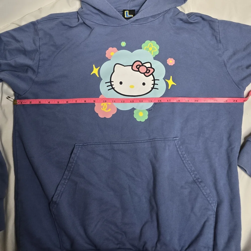 MEGA YACHT Hello Kitty blue kawaii hoodie hooded‎ sweatshirt L
